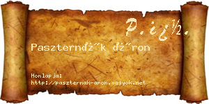Paszternák Áron névjegykártya